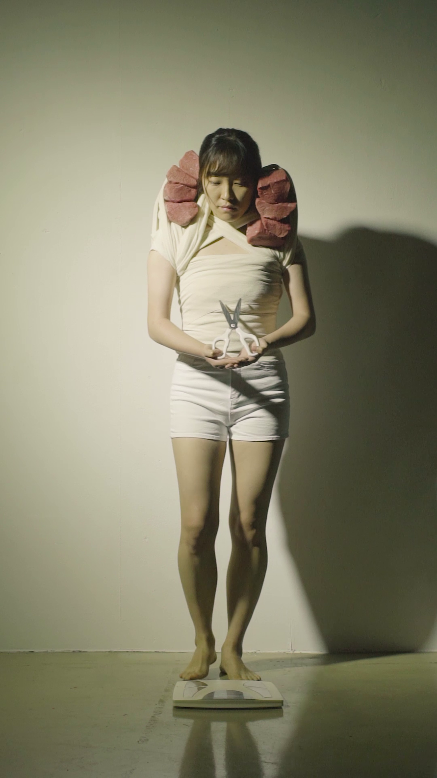죽은 정물화(dead still life)_꽃, 뱀, 고깃덩어리 그리고 앞치마
